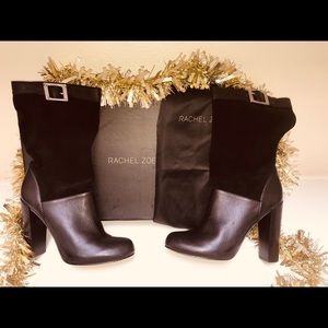 New Black Leather Boots Designer Rachel Zoe Size 8.5